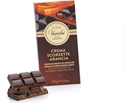 Tableta de chocolate negro 56% naranja 100g, sin gluten - Venchi